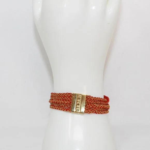CAROLINA HERRERA #39318 Floral Red Bracelet and Ring Set (Ring Size 6)